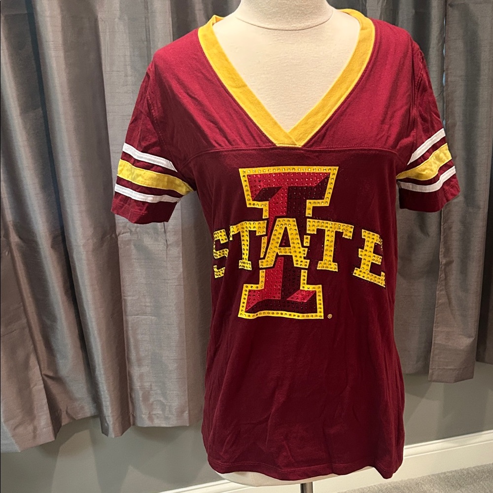 Iowa State Cyclones Women's Red and Yellow Short Sleeve Tee